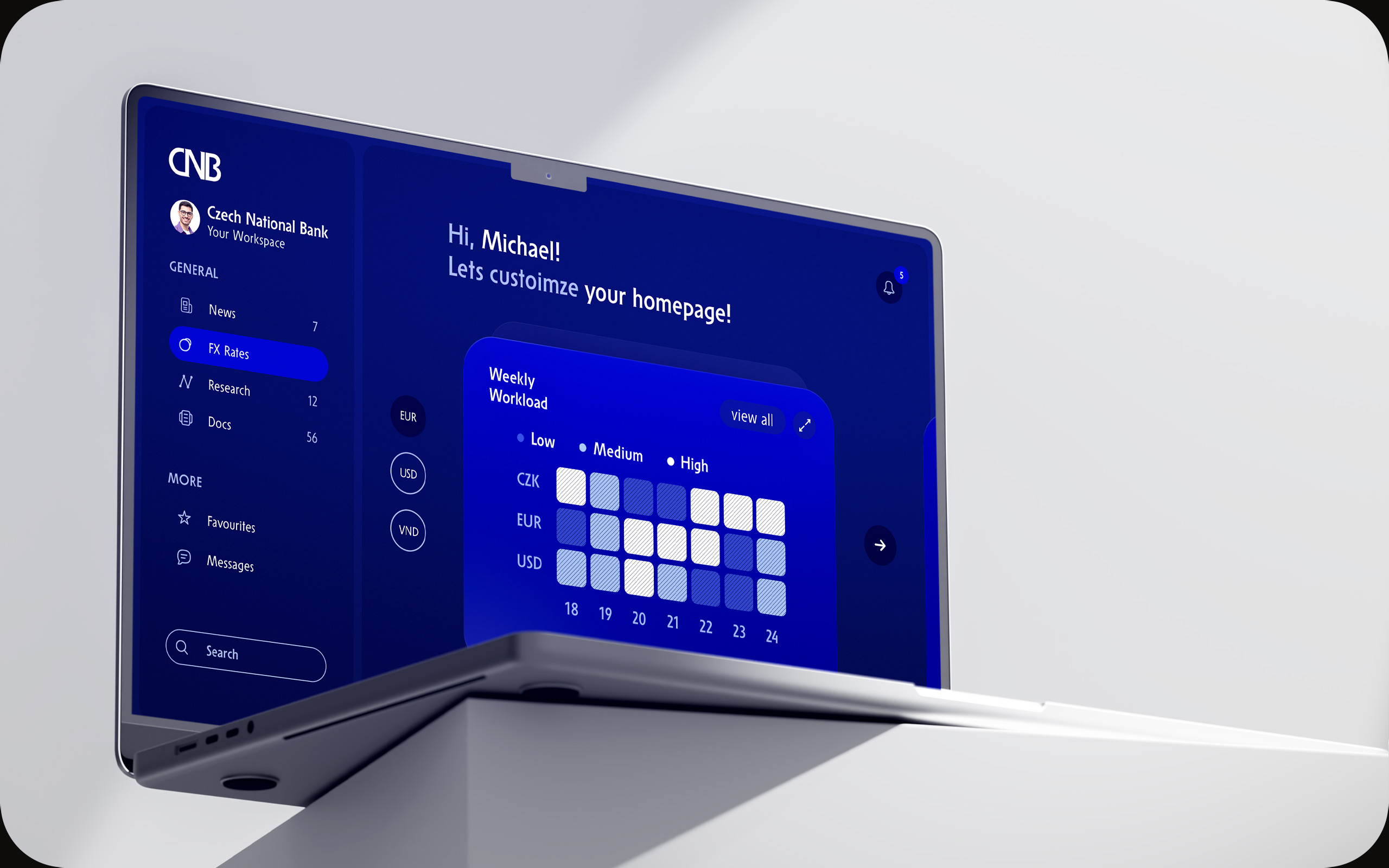 Intro visual for the CNB Banking concept
